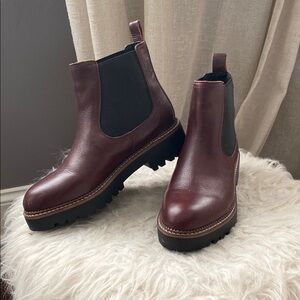 CASLON  Miller Burgundy Leather Ankle Boots